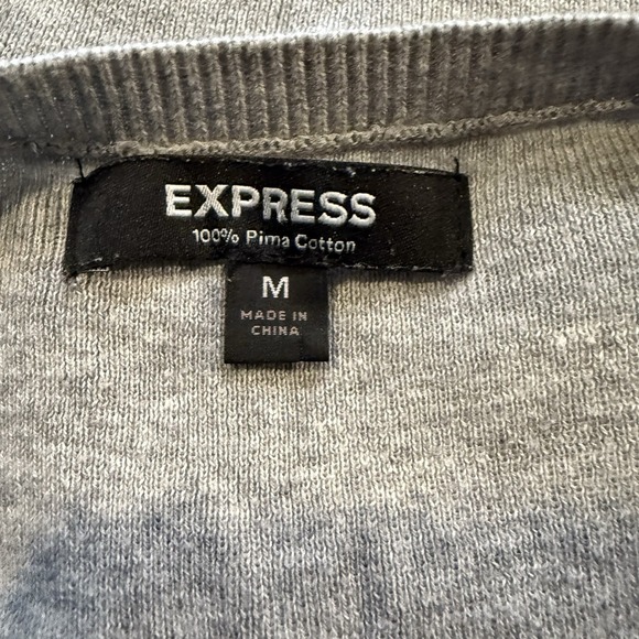 Express Sweater Vest Pima Cotton Knit V-Neck Sleeveless Men's Medium - Picture 3 of 6